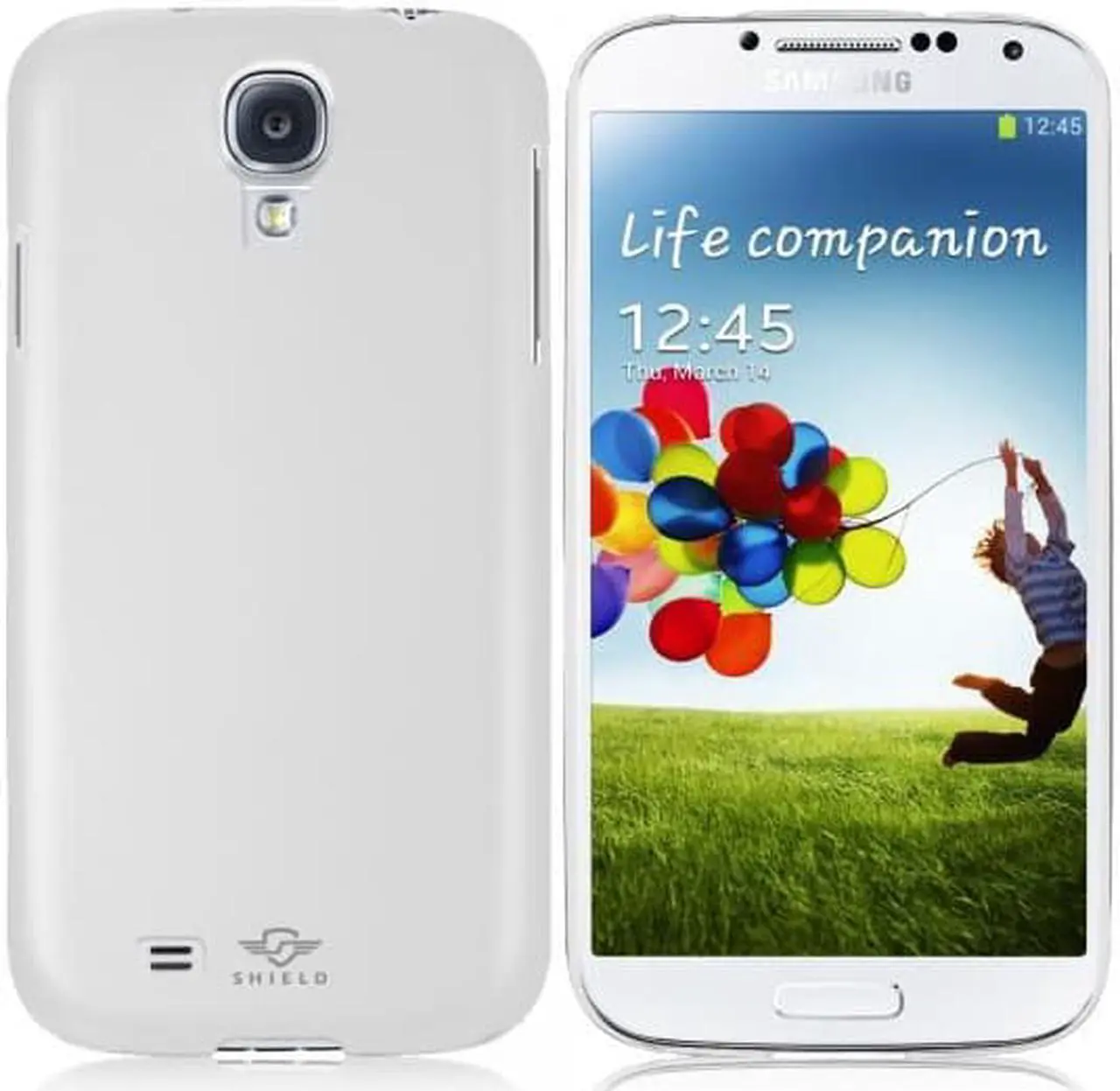 Alt view image 2 of 5 - iShell Classic White Snap-On Case + High Quality Screen Protector for Samsung Galaxy S4 Model CS-SAM-S4-WH