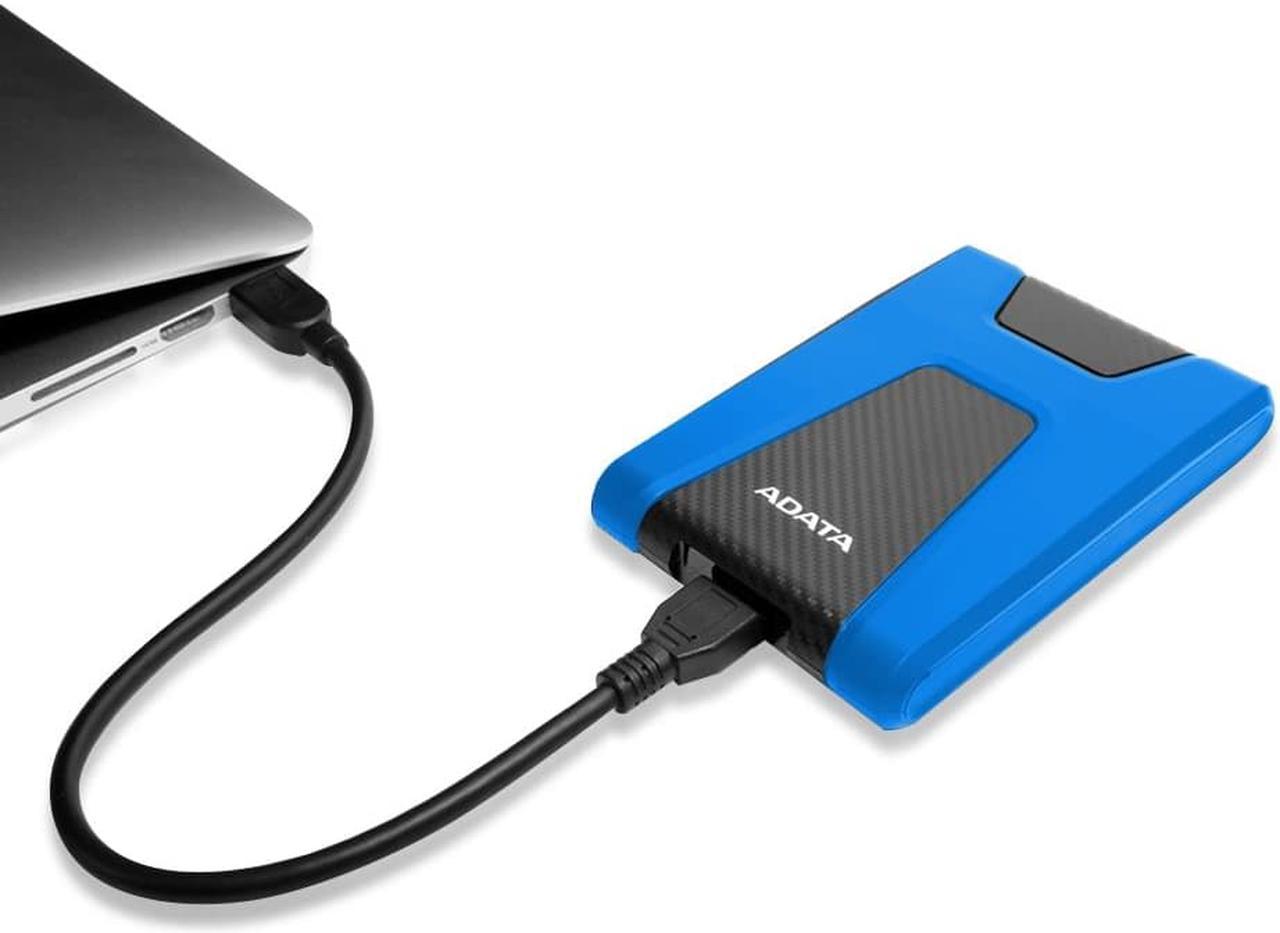 Alt view image 5 of 15 - ADATA Durable Series HD650: 2TB Blue External USB 3.1 Portable Hard Drive Gaming Console Compatible