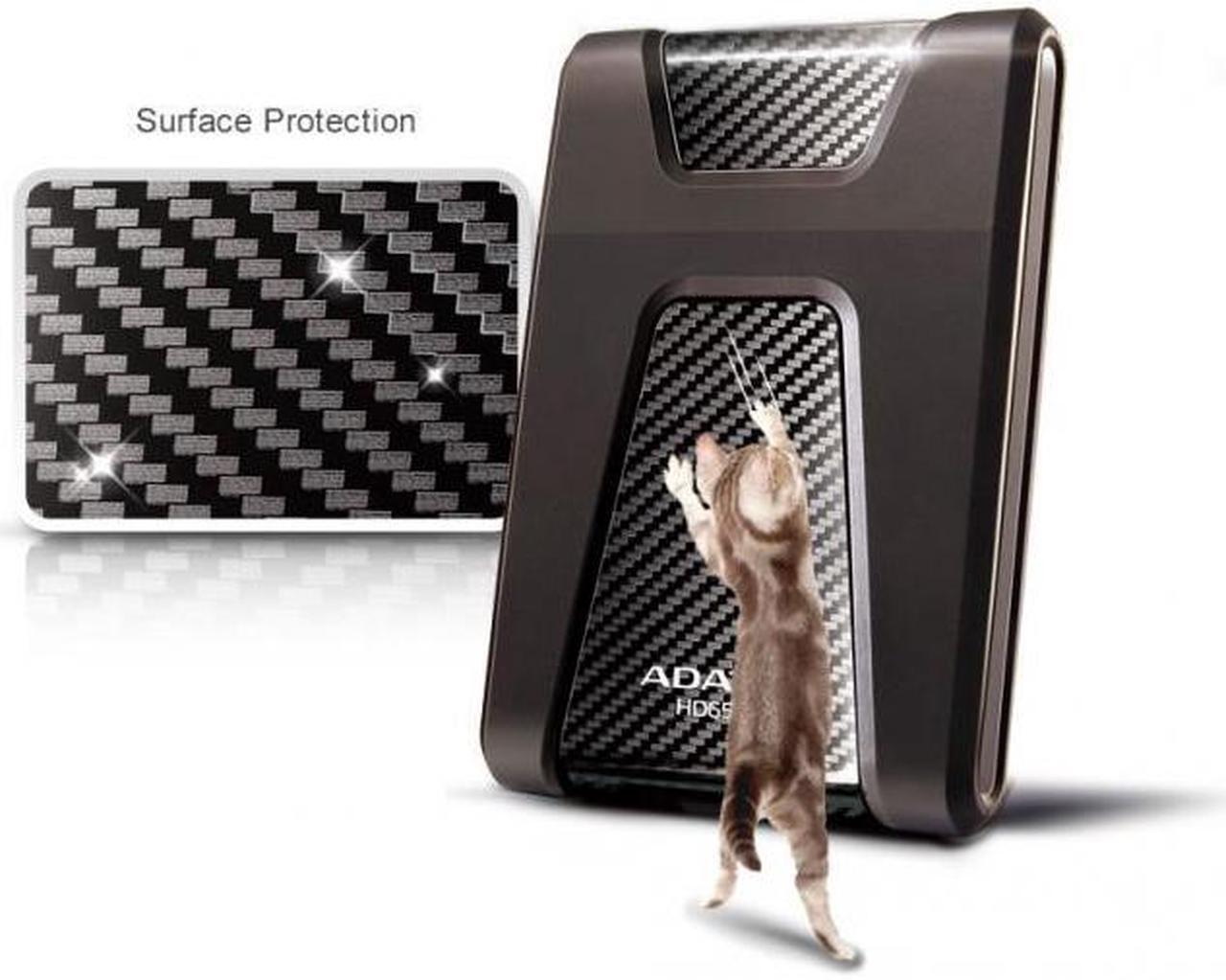Alt view image 5 of 14 - ADATA Durable Series HD650: 2TB Black External USB 3.1 Portable Hard Drive Gaming Console Compatible