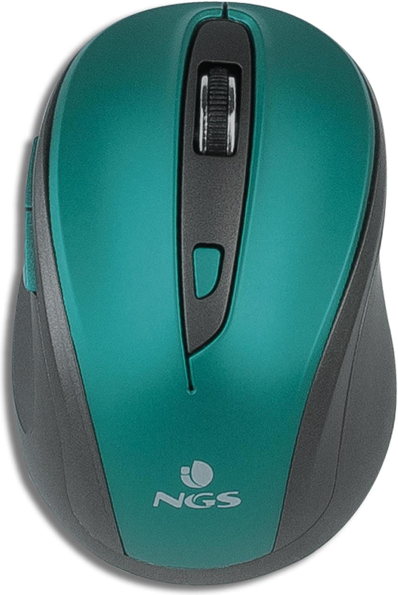 NGS 2.4GHz Wireless Optical Silent Mouse, 5 Buttons + Scroll Wheel - Evo Mute Blue