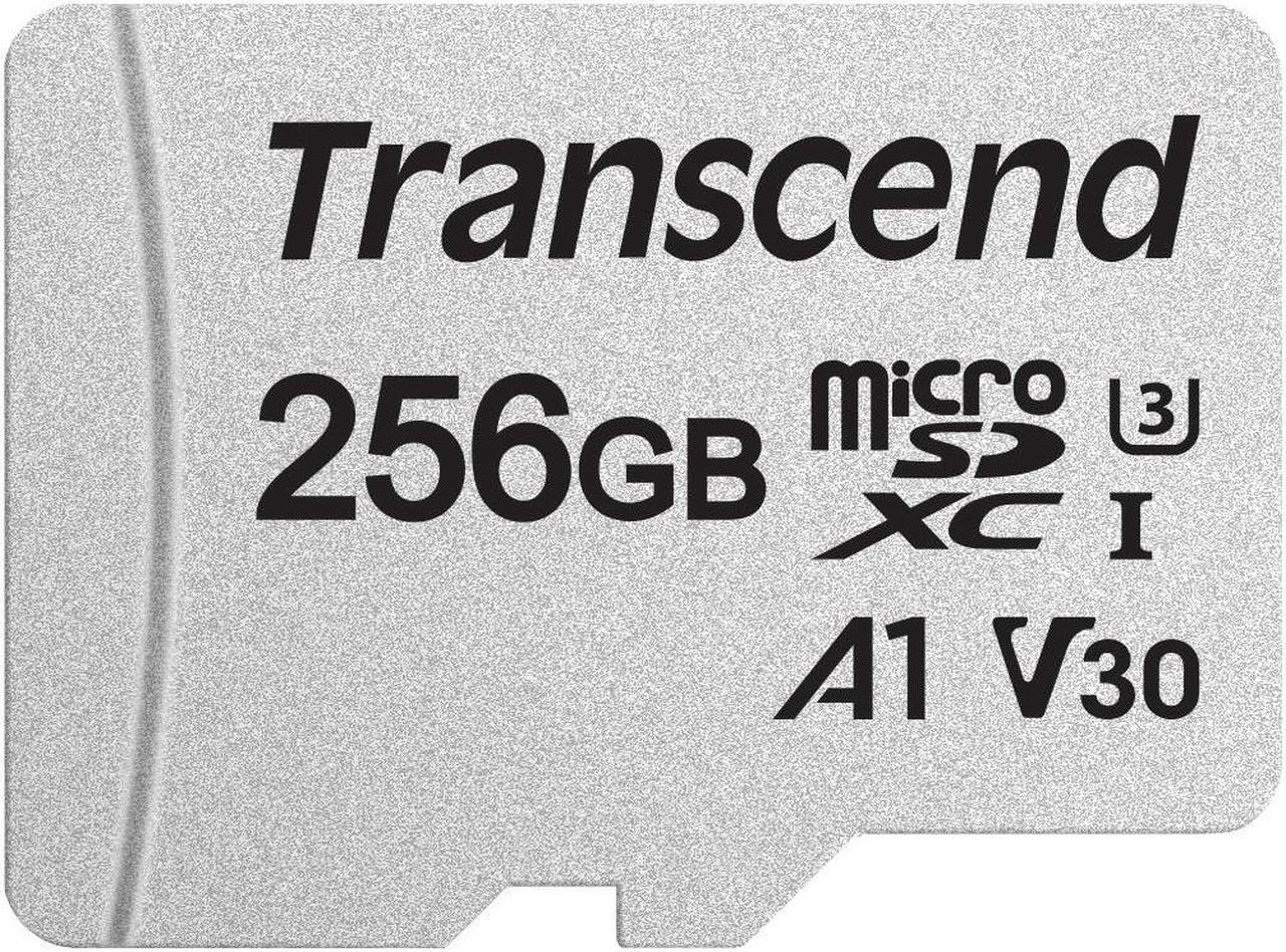 Main image of Transcend 256GB 300S microSDXC CL10 V30 A1 Memory Card with SD Adapter