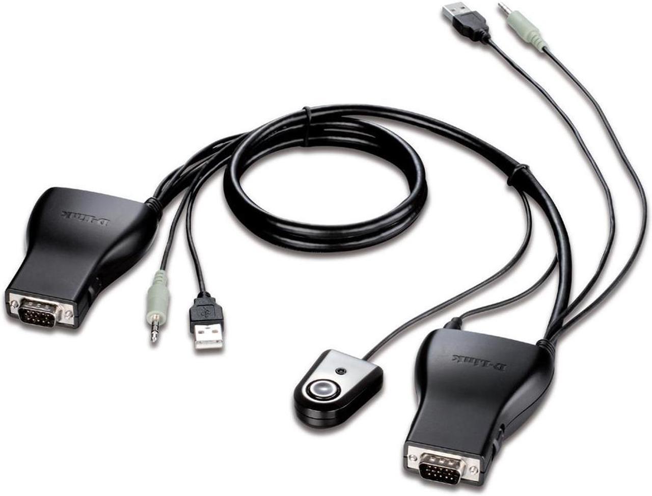 Alt view image 2 of 3 - D-Link DKVM-222 2 Port USB KVM Switch with Audio Support