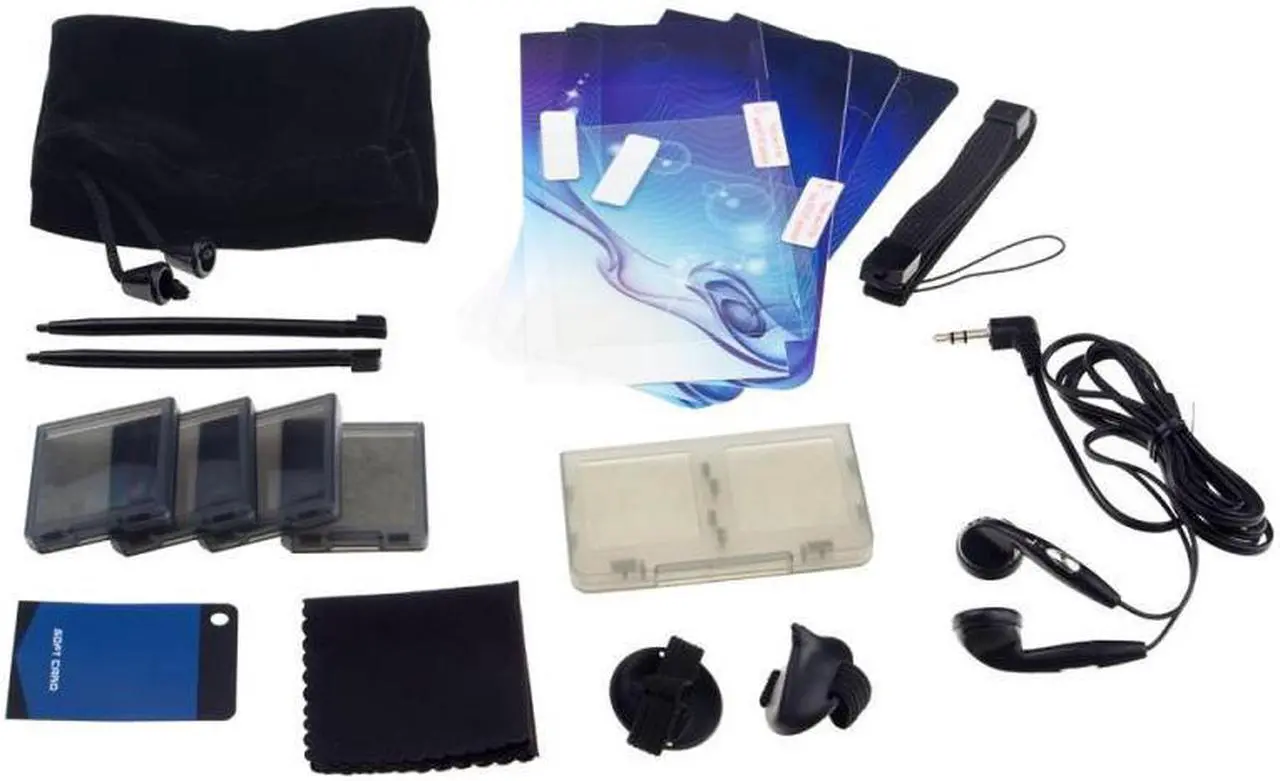 Alt view image 3 of 3 - NEON Nintendo DSI XL 20-in-1 Accessory Starter Pack Includes carrying pouch, Cleaning cloth, Screen protectors, Stylus, Skin and more  Model TTNL-001
