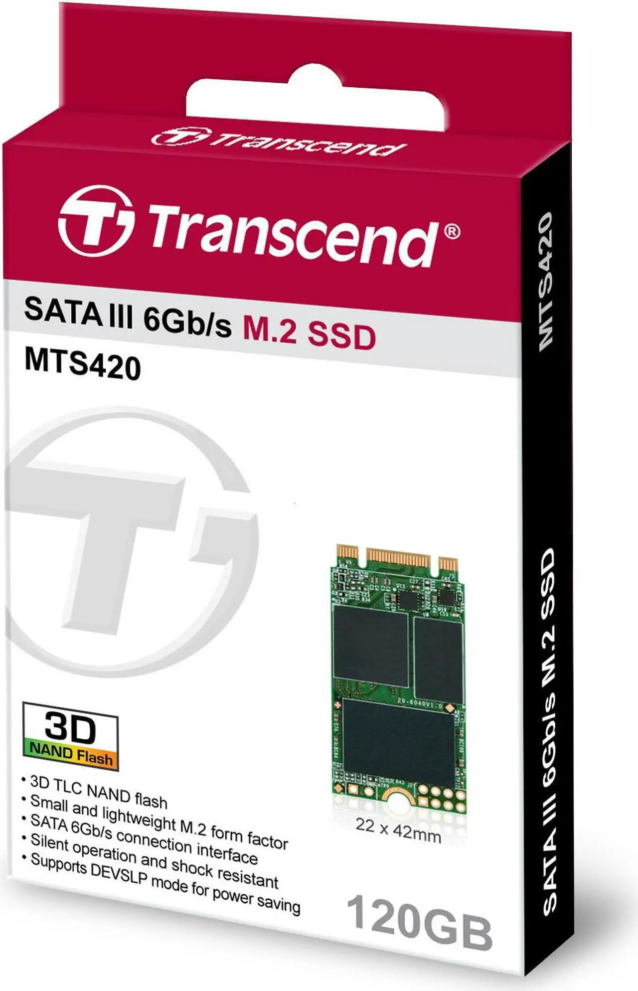 Alt view image 3 of 14 - Transcend MTS420 120GB M.2 SATA-III SSD (TS120GMTS420S)