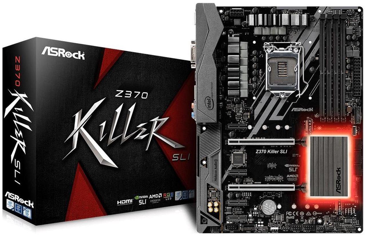 Alt view image 10 of 10 - ASRock Intel Z370 Killer SLI Socket LGA 1151 DDR4 ATX Motherboard (Z370 KILLER SLI)