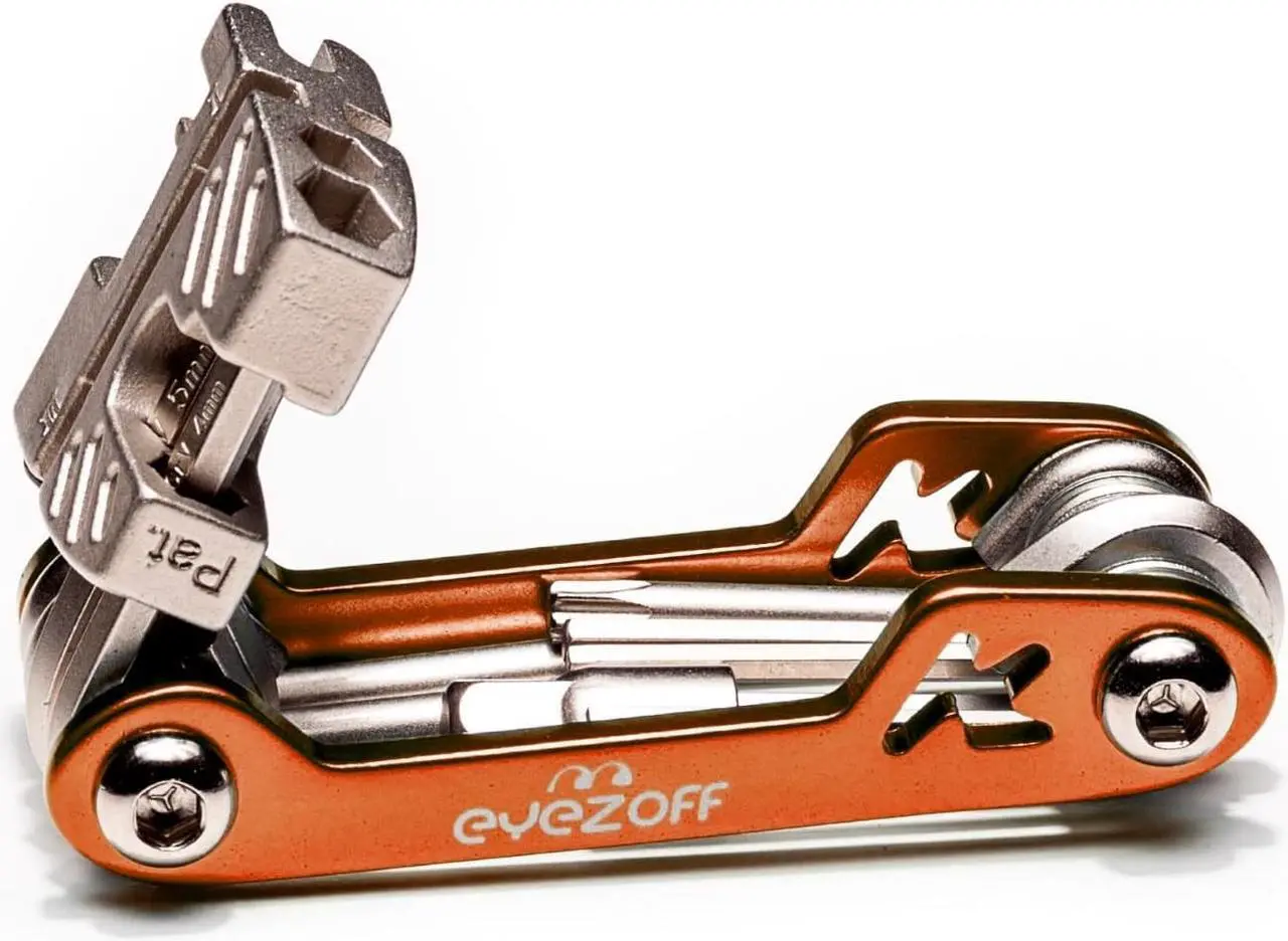 Alt view image 5 of 5 - EyezOff Folding Bicycle Multi Tool With 18 Functions (Orange/Silver)