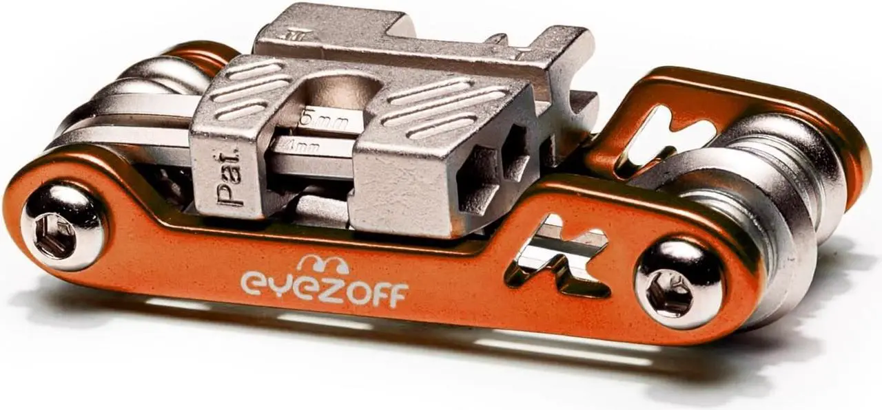 Alt view image 4 of 5 - EyezOff Folding Bicycle Multi Tool With 18 Functions (Orange/Silver)