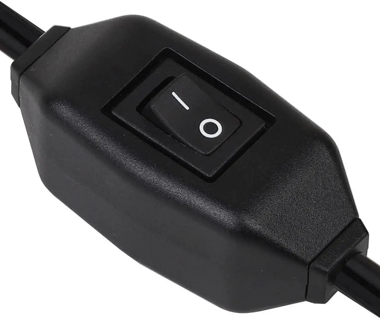 Alt view image 4 of 7 - 1ft Short Black US Power Extension Cord with on/Off Switch ,On Off Switch Extension Cord,2-Prong Polarized Extension Cord with Switch 12A/125V for Your Chargers/Lamp/Power Adapters etc, 16AWG Cord