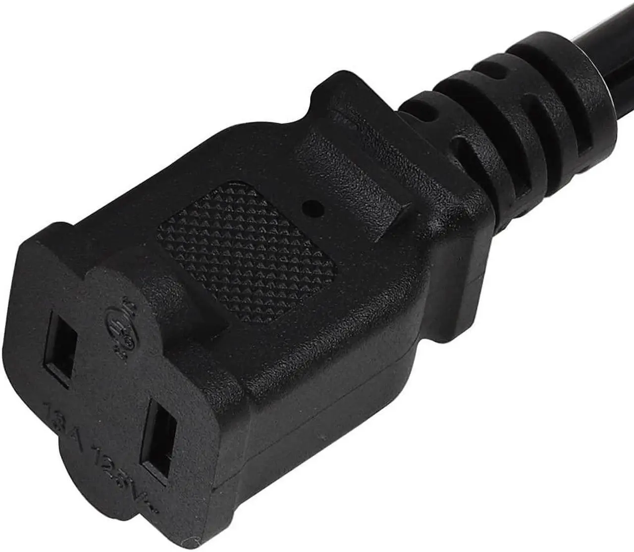 Alt view image 5 of 7 - 1ft Short Black US Power Extension Cord with on/Off Switch ,On Off Switch Extension Cord,2-Prong Polarized Extension Cord with Switch 12A/125V for Your Chargers/Lamp/Power Adapters etc, 16AWG Cord
