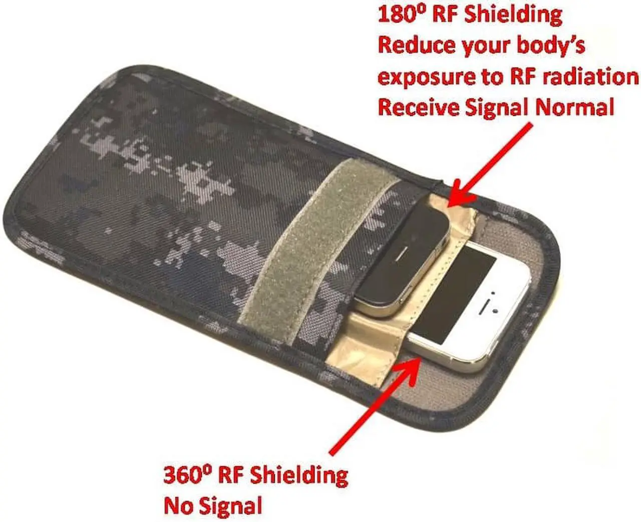 Alt view image 3 of 7 - Army Camouflage Protective Anti-radiation Anti-tracking Anti-spying GPS Rfid Signal Blocking Pouch Case Bag ,Faraday Bag Key Fob Signal Blocking, Faraday Cage Protector RFID Blocking, Nano Car Key fob