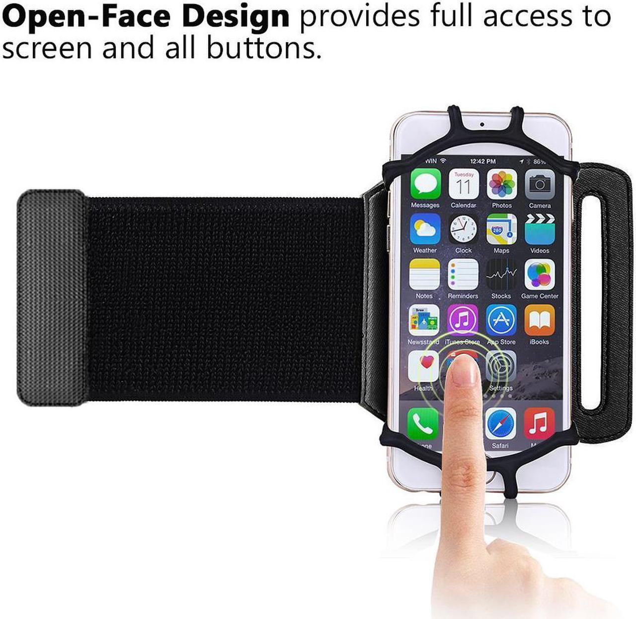 Alt view image 2 of 7 - Phone Wristband 180° Rotating Sports Armband Holder Running Jogging Exercise Cellphone Universal ,Workout Forearm Wristband Phone Holder for 4-5 iPhone , Samsung ,Smart phone (4" to 5.5" Phone)