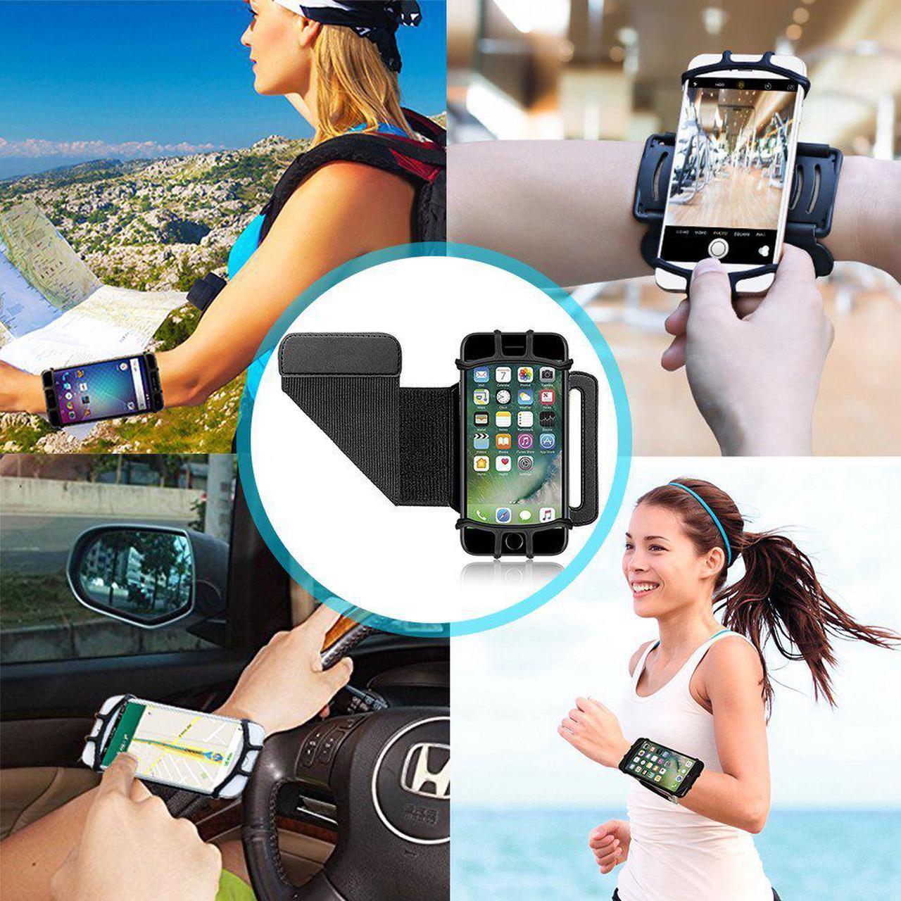 Alt view image 7 of 7 - Phone Wristband 180° Rotating Sports Armband Holder Running Jogging Exercise Cellphone Universal ,Workout Forearm Wristband Phone Holder for 4-5 iPhone , Samsung ,Smart phone (4" to 5.5" Phone)