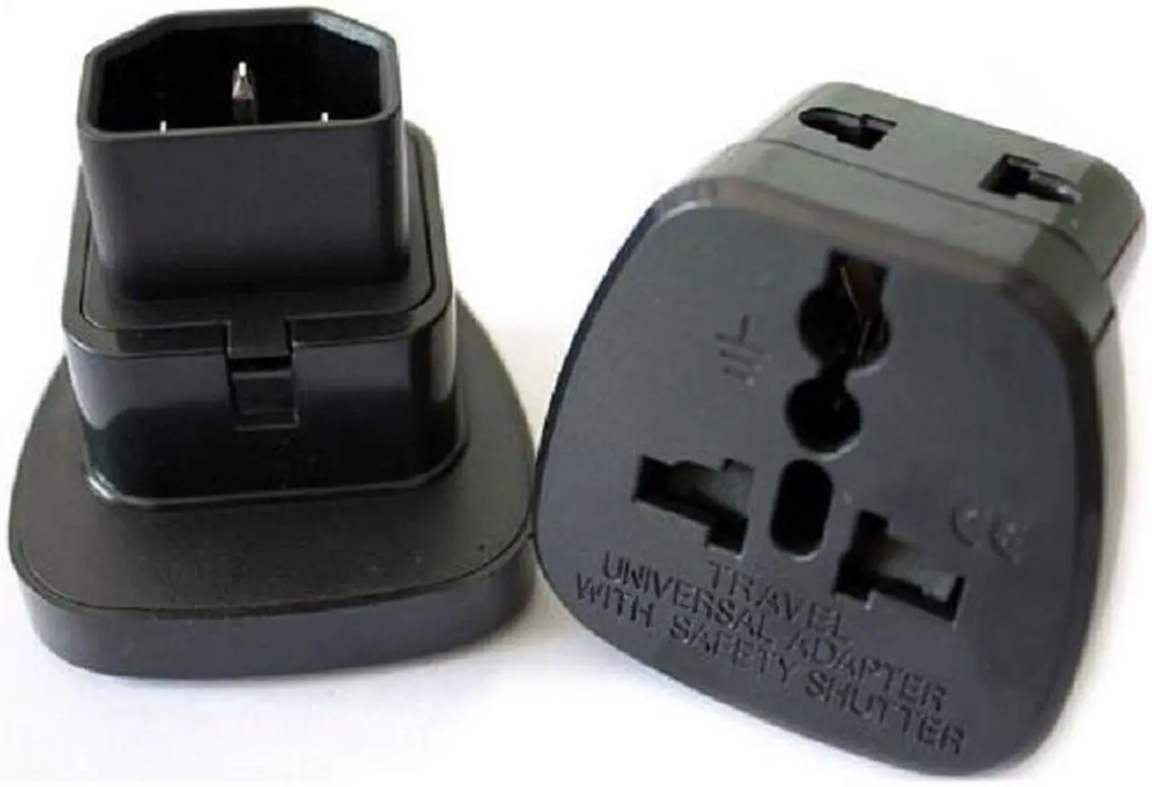 Main image of (2 Pack) Tekit IEC C14 to Universal Female AU US UK EU C13 Safe Socket Power Adapter AC Plug,Power Adapter Black Female Socket To Pro IEC 320 PDU UPS C14 Plug Power Adapter Converter Universal socket