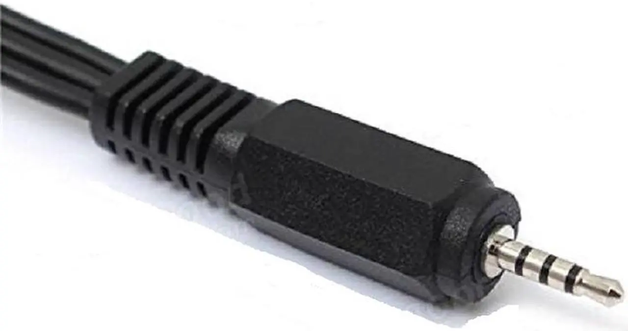 Alt view image 5 of 5 - 2.5mm Jack Male Plug To 3 RCA Male Phono Audio Video AV Out Cable,2.5mm Jack to 3 RCA Phonos 4 pole AV out/TV Cable/Lead(5ft/1.5m)