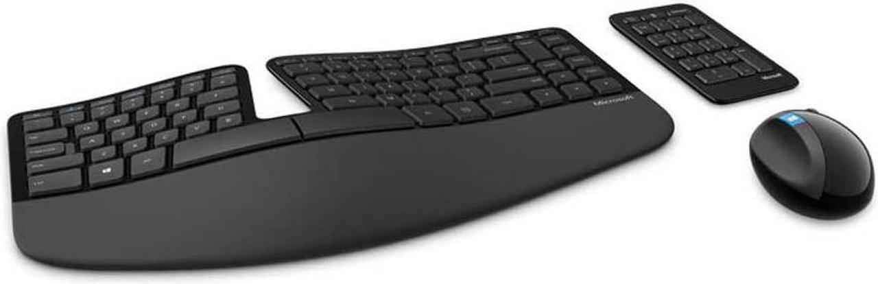 Alt view image 4 of 4 - Microsoft L5V-00001 Ergonomic Keyboard, Mouse, Numeric Pad Set - 2.4 GHz - Black