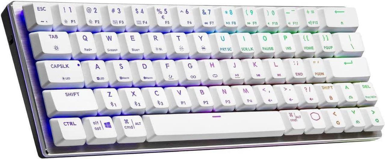 Alt view image 3 of 4 - Cooler Master SK622 Gaming Keyboard - Wired/Wireless Connectivity - Bluetooth - USB 2.0 Type A Interface - Mac OS, Android, Windows - Mechanical Keyswitch - White