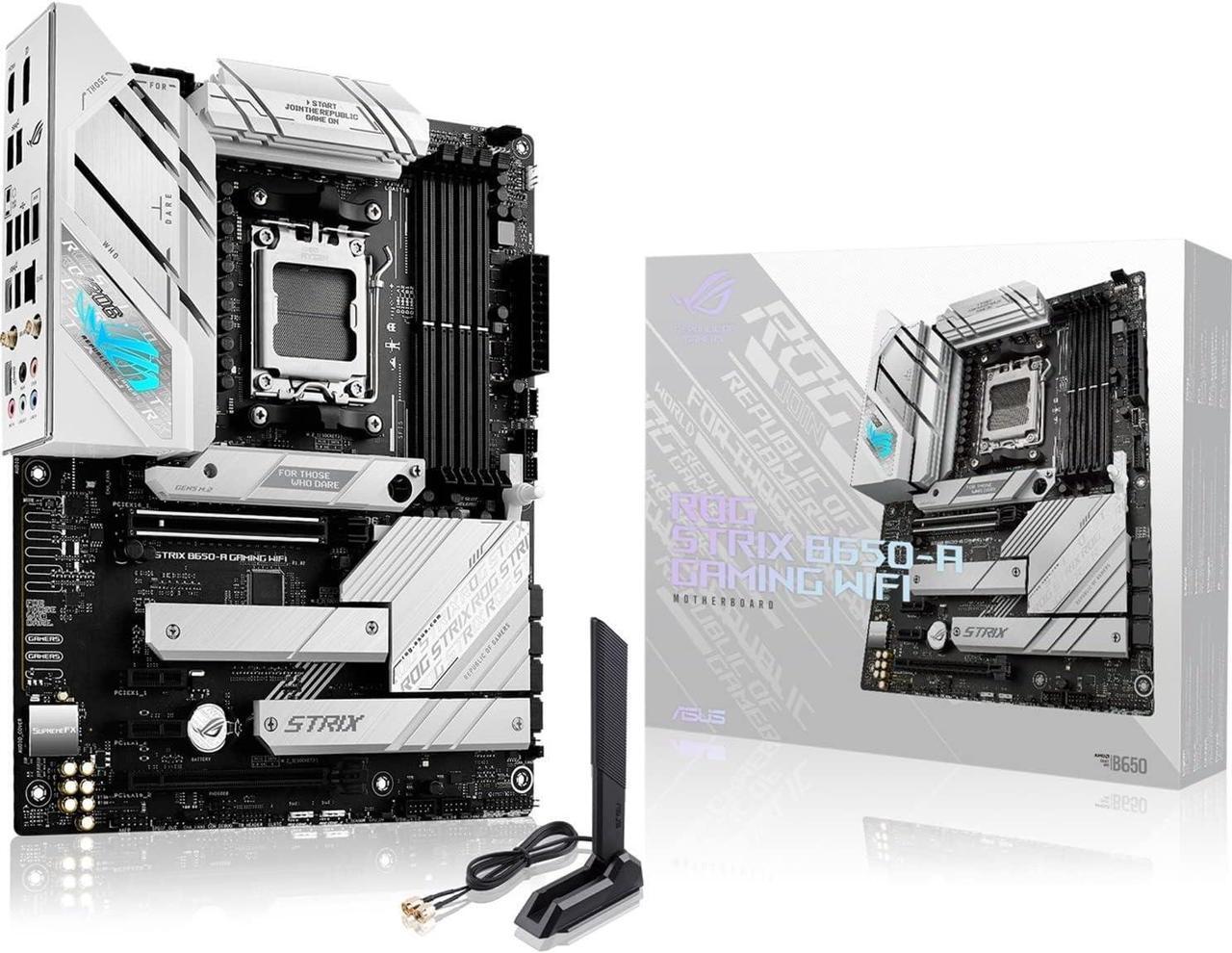 Alt view image 6 of 7 - ASUS ROG STRIX B650-A GAMING WIFI 6E Socket AM5 (LGA 1718) Ryzen 7000 gaming motherboard(12 + 2 power stages, DDR5, three M.2 slots, PCIe 4.0, 2.5G LAN, WiFi 6E, USB 3.2 Gen 2x2 Type-C port)