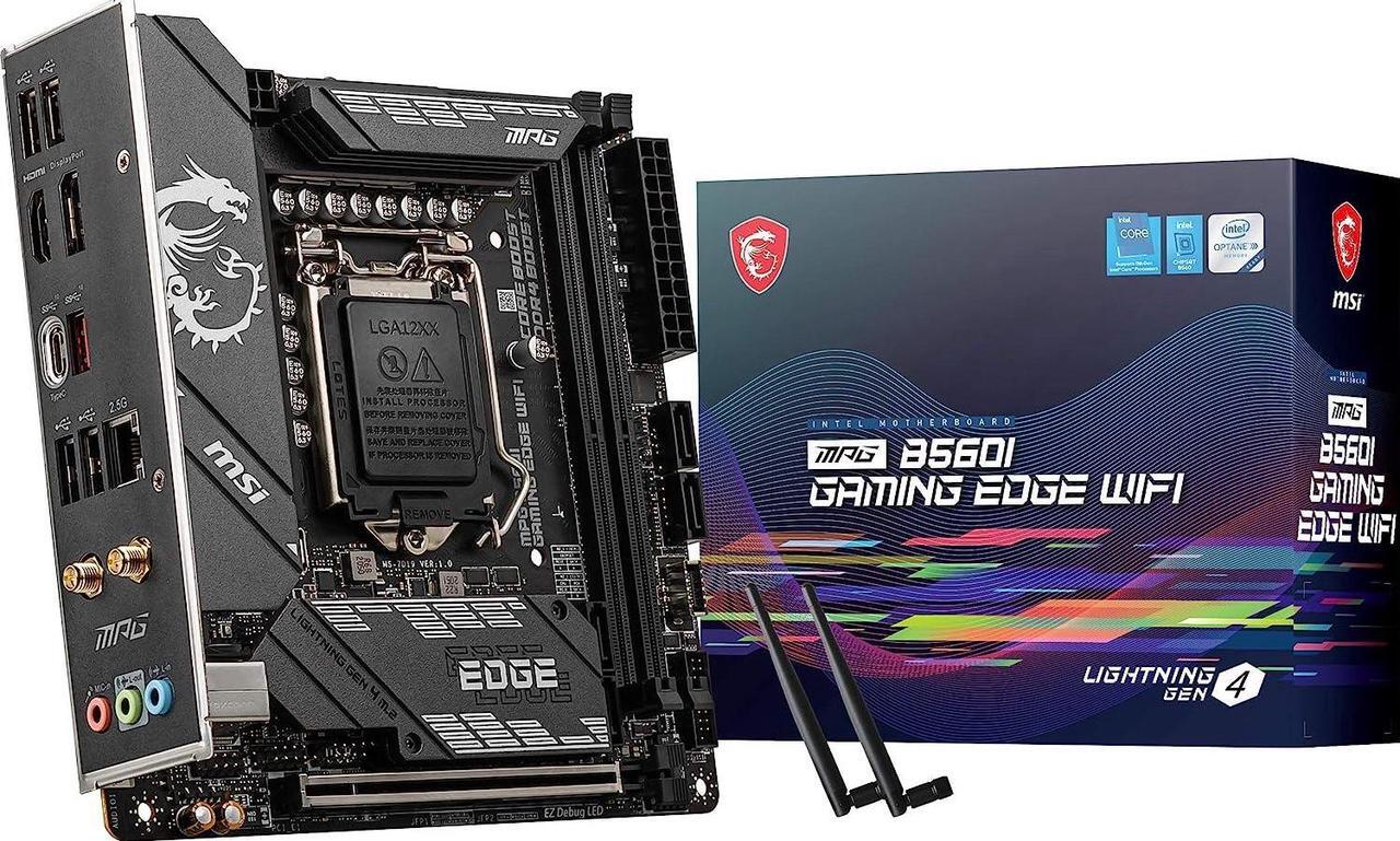 Alt view image 2 of 9 - MSI MPG B560I GAMING EDGE WIFI LGA 1200 Mini ITX Intel Motherboard