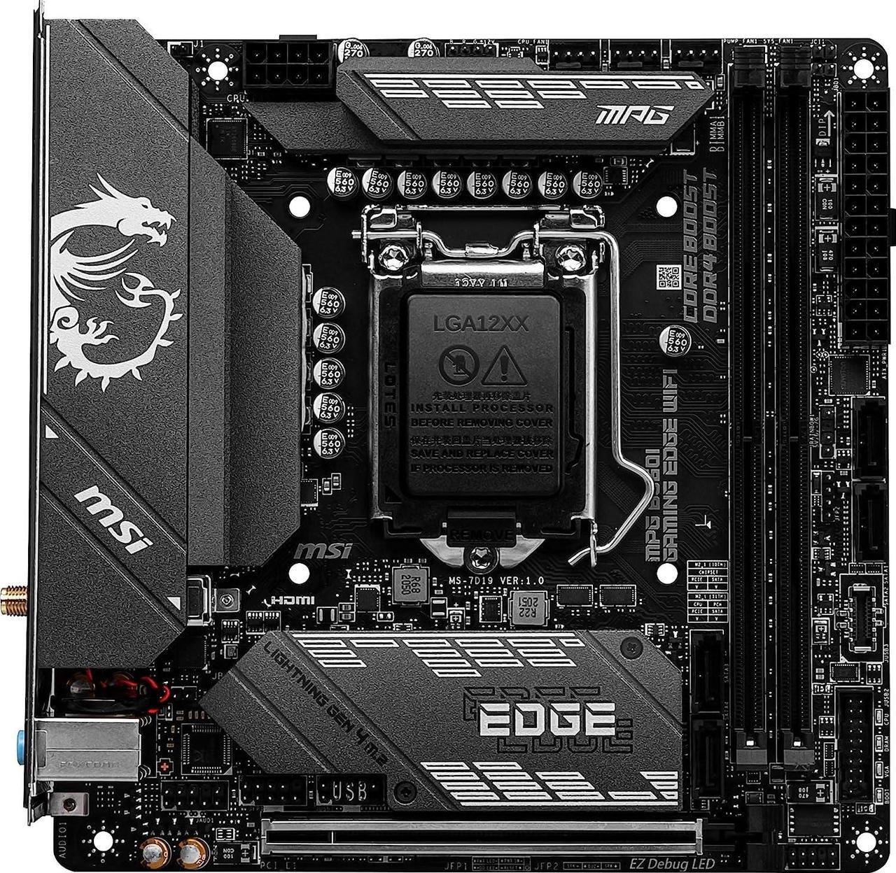 Alt view image 9 of 9 - MSI MPG B560I GAMING EDGE WIFI LGA 1200 Mini ITX Intel Motherboard