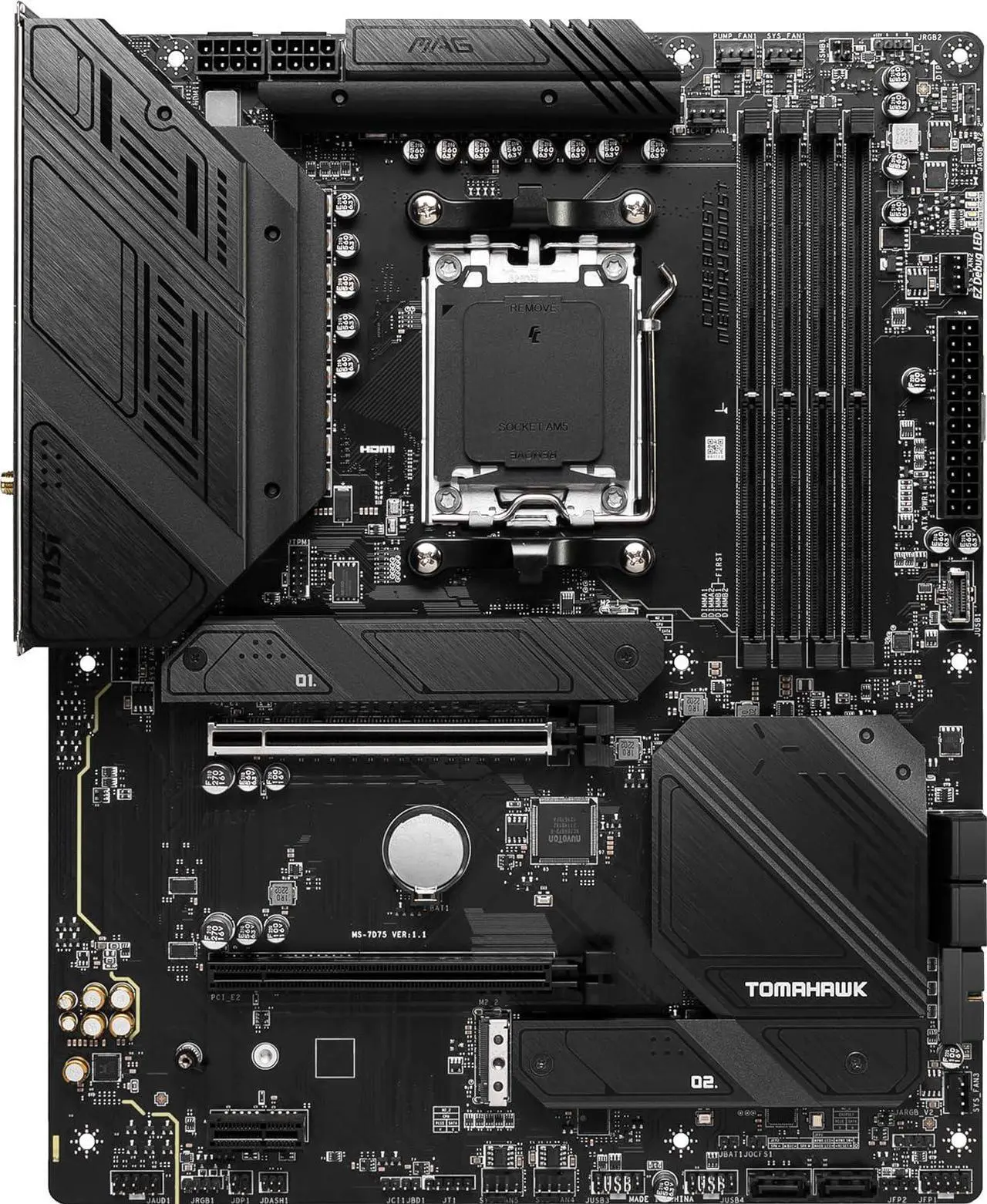 Alt view image 8 of 8 - MSI MAG B650 TOMAHAWK WIFI AM5 AMD B650 SATA 6Gb/s DDR5 Ryzen 7000 ATX Motherboard