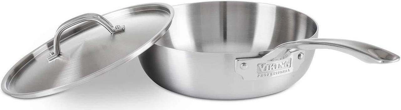 Main image of Viking Professional 5 Ply 3 Qt Saucier with Lid, Satin