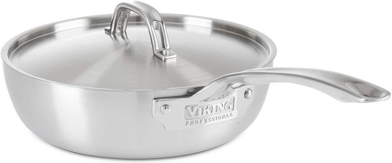 Alt view image 2 of 4 - Viking Professional 5 Ply 3 Qt Saucier with Lid, Satin