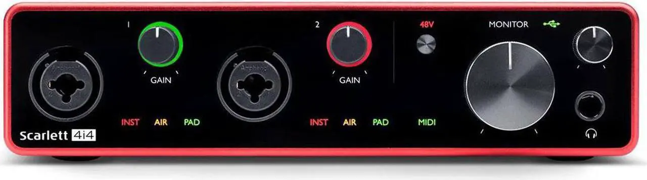 Alt view image 9 of 13 - Focusrite Scarlett 4i4 3rd Generation Audio Interface