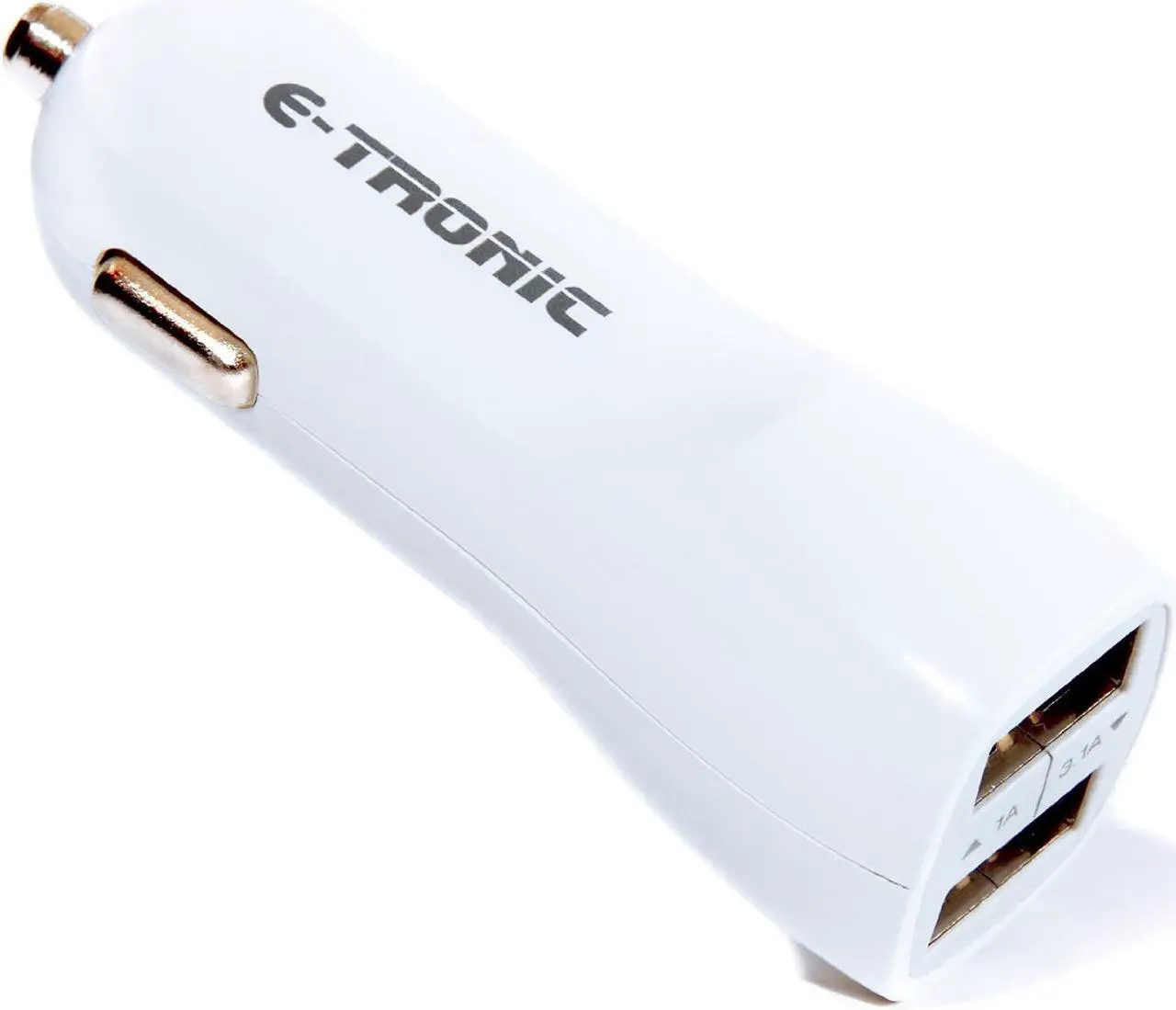 Main image of Etronic ® 3.1A (15W) Dual-Port Turbo USB Car Charger Designed for Apple and Android Devices - White