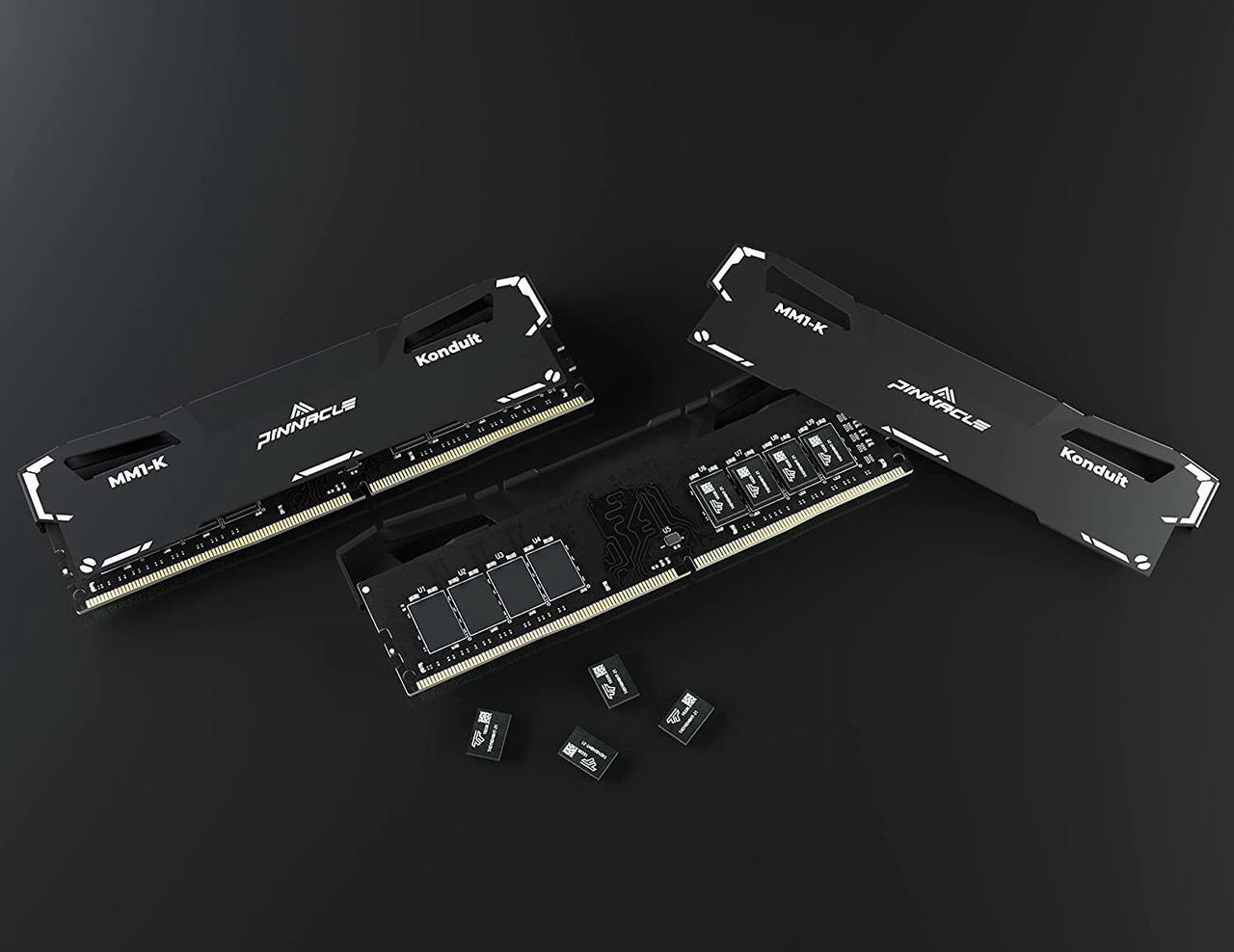 Alt view image 4 of 7 - Timetec Pinnacle Konduit 64GB KIT(4x16GB) DDR4 3200MHz PC4-25600 CL16-20-20-40 1.35V Dual Rank Compatible for AMD and Intel Desktop Gaming PC Memory Module - Black