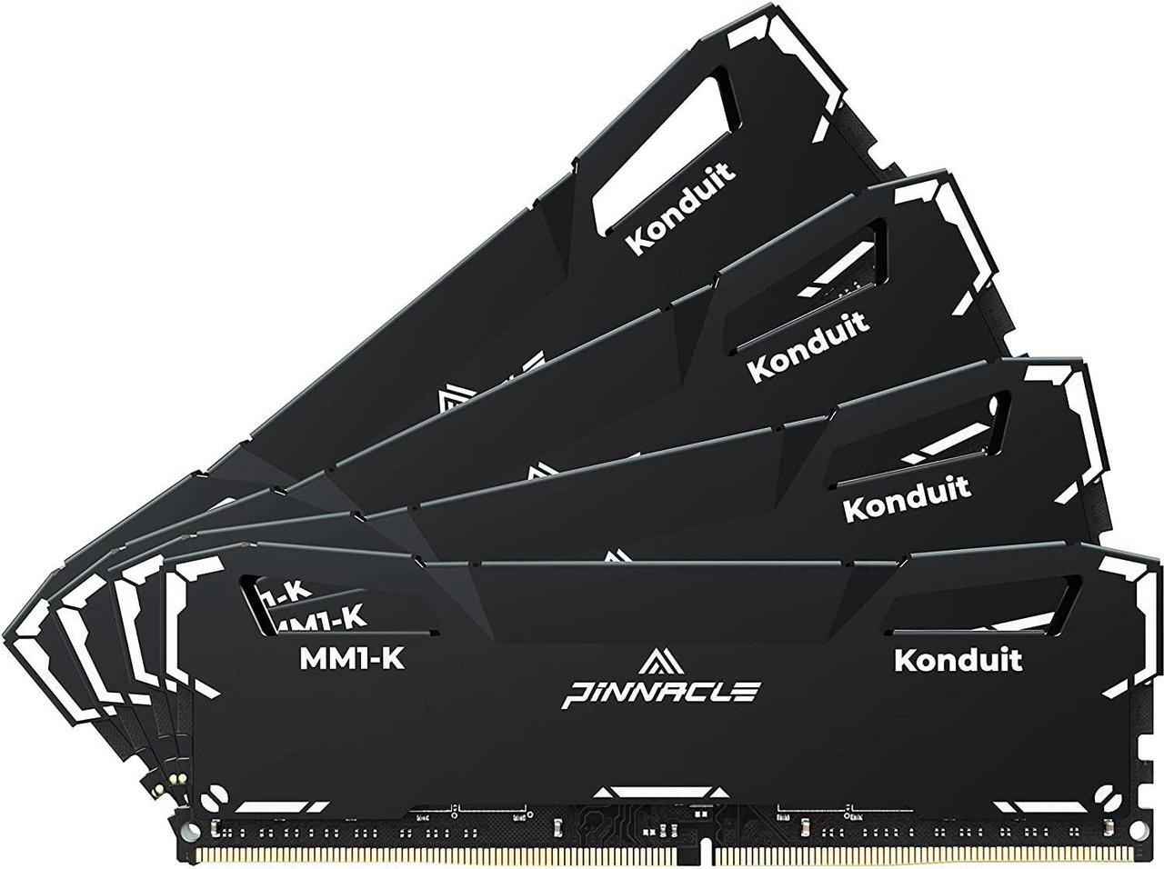 Main image of Timetec Pinnacle Konduit 64GB KIT(4x16GB) DDR4 3200MHz PC4-25600 CL16-20-20-40 1.35V Dual Rank Compatible for AMD and Intel Desktop Gaming PC Memory Module - Black