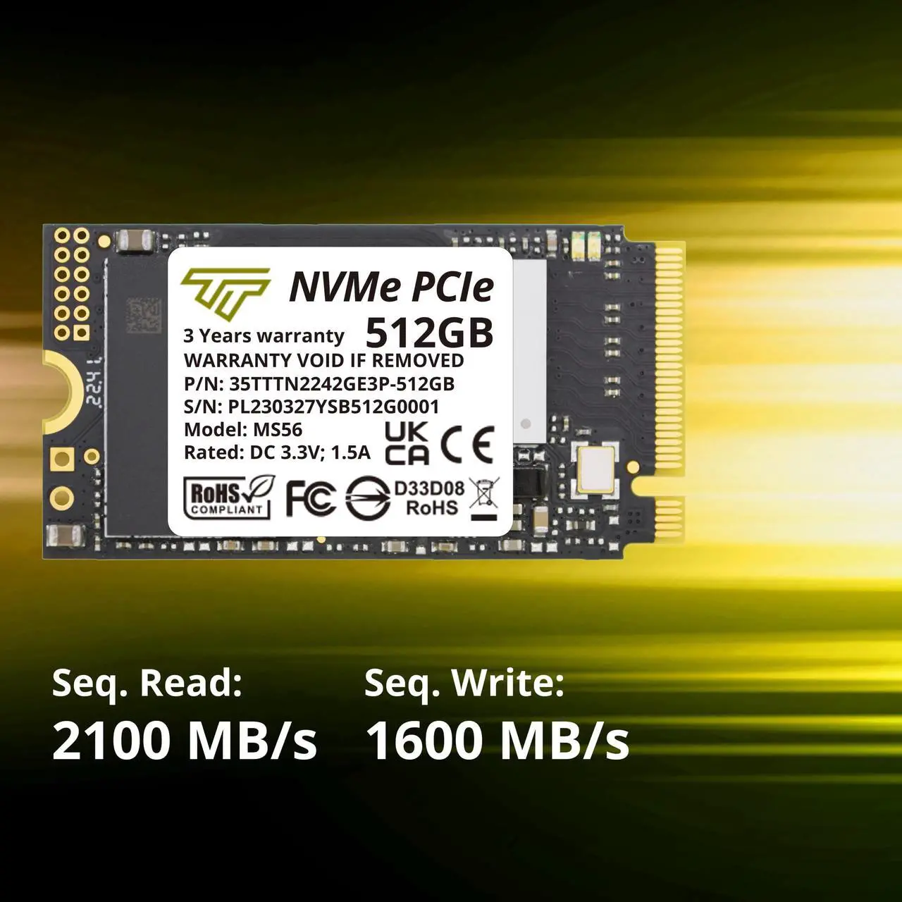 Alt view image 4 of 7 - Timetec 512GB M.2 2242 SSD NVMe PCIe Gen3x4 3D NAND TLC Read/Write Speed Up to 2,100/1,600 MB/s Compatible with Lenovo Thinkpad X1 Nano Gen 2 /ThinkPad 11e Yoga Gen 6 /Thinkpad E15, Laptop and Desktop