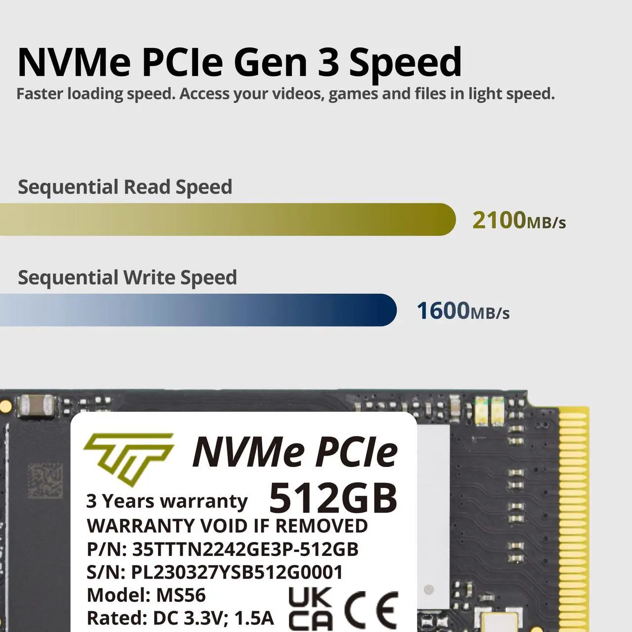 Alt view image 7 of 7 - Timetec 512GB M.2 2242 SSD NVMe PCIe Gen3x4 3D NAND TLC Read/Write Speed Up to 2,100/1,600 MB/s Compatible with Lenovo Thinkpad X1 Nano Gen 2 /ThinkPad 11e Yoga Gen 6 /Thinkpad E15, Laptop and Desktop
