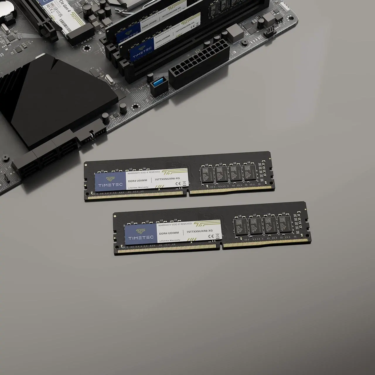 Alt view image 5 of 5 - Timetec 16GB KIT(2x8GB) DDR4 3200MHz (or 2933MHz or 2666MHz) PC4-25600 CL22 1.2V Non-ECC Unbuffered 1Rx8 Single Rank 288 Pin UDIMM Desktop PC Computer Memory RAM Module Upgrade