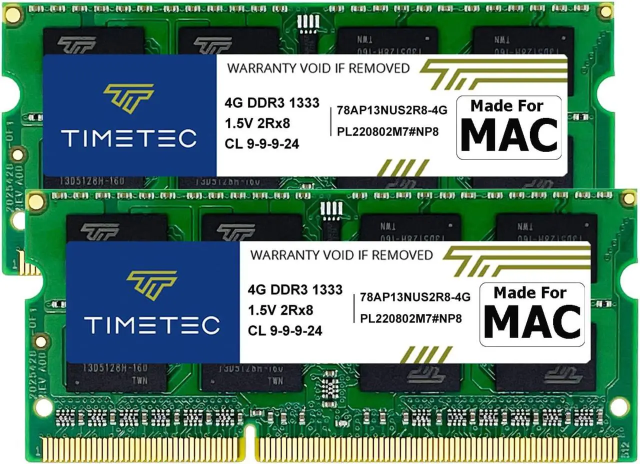 Main image of Timetec Hynix IC 8GB KIT(2x4GB) Compatible for Apple DDR3 1333MHz PC3-10600 for Early/Late 2011 13/15/17 inch MacBook Pro, Mid 2010 Mid/Late 2011 21.5/27 inch iMac, Mid 2011 Mac Mini