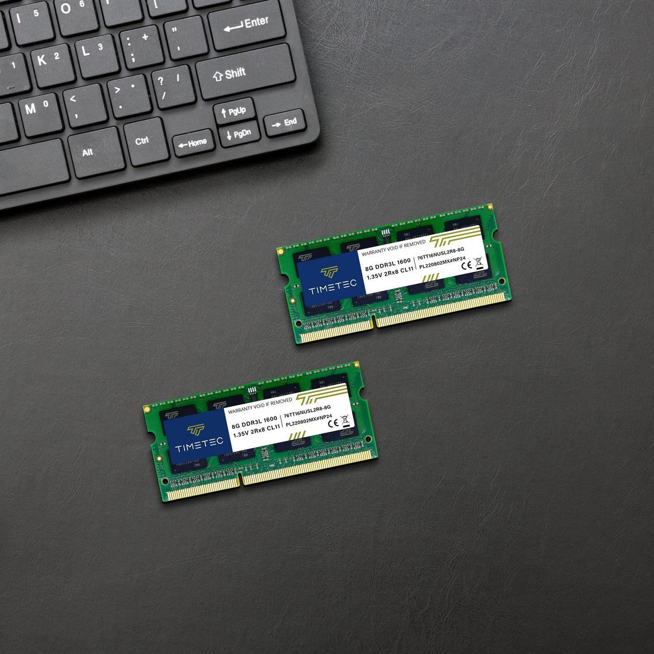 Alt view image 5 of 7 - Timetec 16GB KIT(2x8GB) DDR3L/DDR3 1600MHz(DDR3L-1600) PC3L-12800 Non-ECC Unbuffered 1.35V/1.5V CL11 2Rx8 Dual Rank 204 Pin SODIMM Laptop Notebook RAM