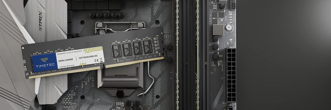 Alt view image 5 of 5 - Timetec 32GB KIT(2x16GB) DDR4 3200MHz (or 2933MHz or 2666MHz) PC4-25600 CL22 1.2V Non-ECC Unbuffered 2Rx8 Dual Rank 288 Pin UDIMM Desktop PC Computer Memory RAM Module Upgrade