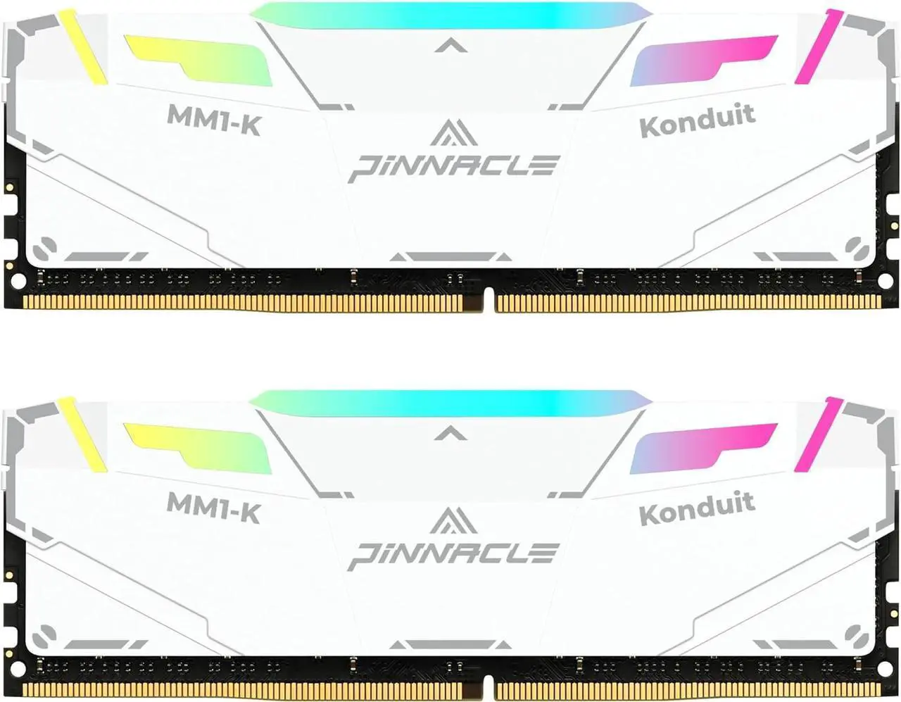 Main image of Timetec Pinnacle Konduit RGB 32GB KIT(2x16GB) DDR4 3600MHz PC4-28800 CL18-22-22-42 XMP2.0 Overclocking 1.35V Dual Rank Compatible for AMD and Intel Desktop Gaming PC Memory Module RAM - White