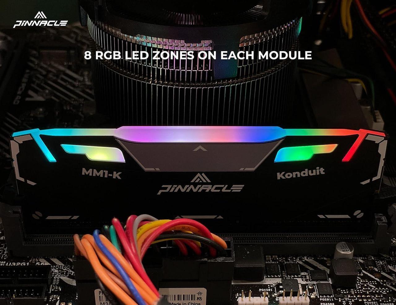 Alt view image 5 of 7 - Timetec Pinnacle Konduit RGB 8GB DDR4 3200MHz PC4-25600 CL16-18-18-38 1.35V Compatible for AMD and Intel Desktop Gaming PC Memory Module RAM - Black