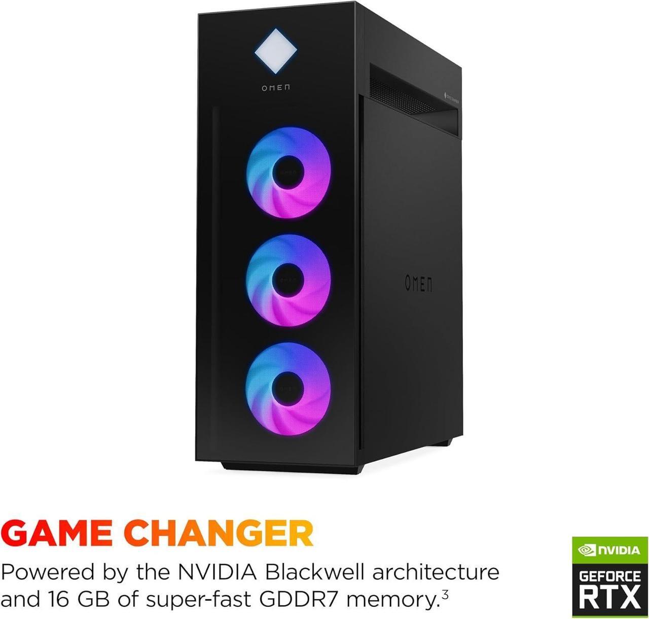 Alt view image 7 of 7 - HP OMEN 45L Gaming Desktop, Intel Core Ultra 7 265K, 32GB RAM, 2TB SSD, RTX 5080, Win 11 Pro, Microsoft Copilot, Tempered Glass, GT22-3080 (2025)