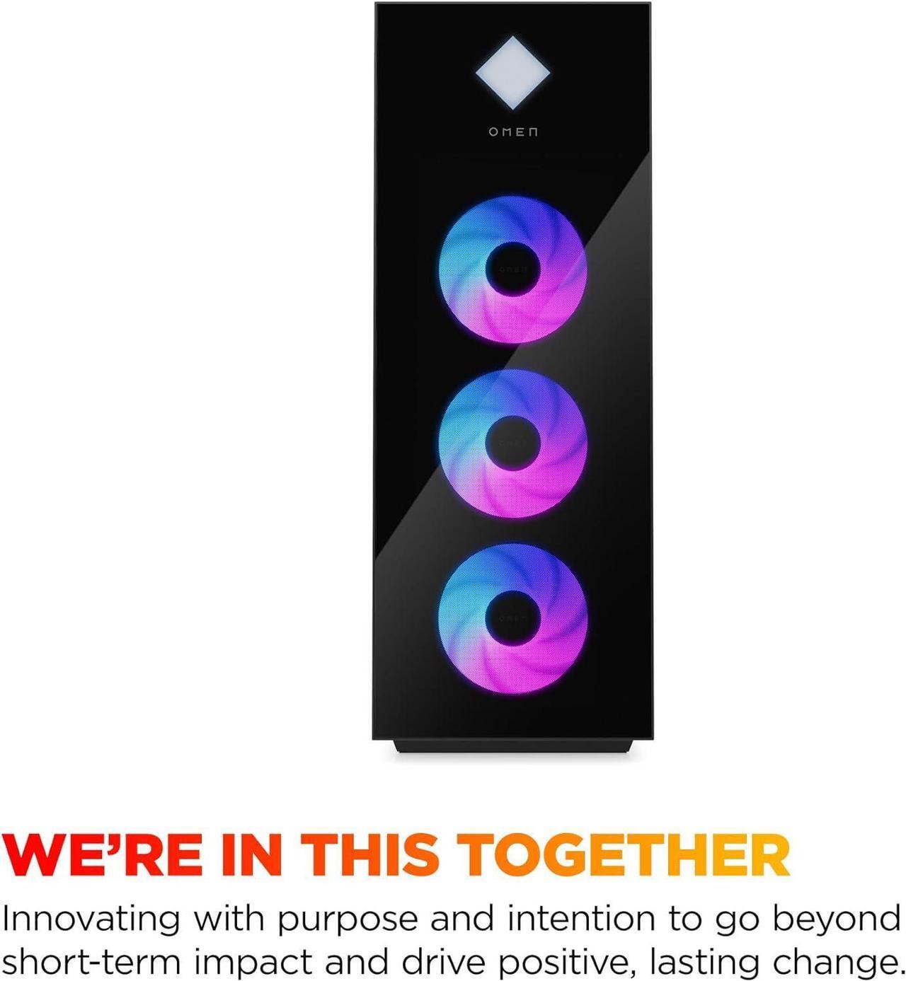 Alt view image 5 of 7 - HP OMEN 45L Gaming Desktop, Intel Core Ultra 7 265K, 32GB RAM, 2TB SSD, RTX 5080, Win 11 Pro, Microsoft Copilot, Tempered Glass, GT22-3080 (2025)