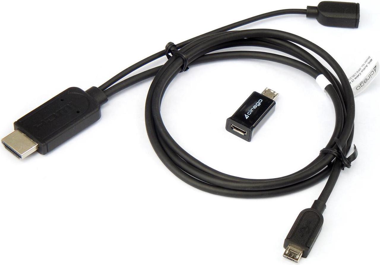 Main image of Cirago 3ft MHL to HDMI Active 1080p Video 7.1 Digital Audio Cable with HDTV MHL Adapter Converter For Android to Connect Smartphone, Tablet, or MHL Compatible Device