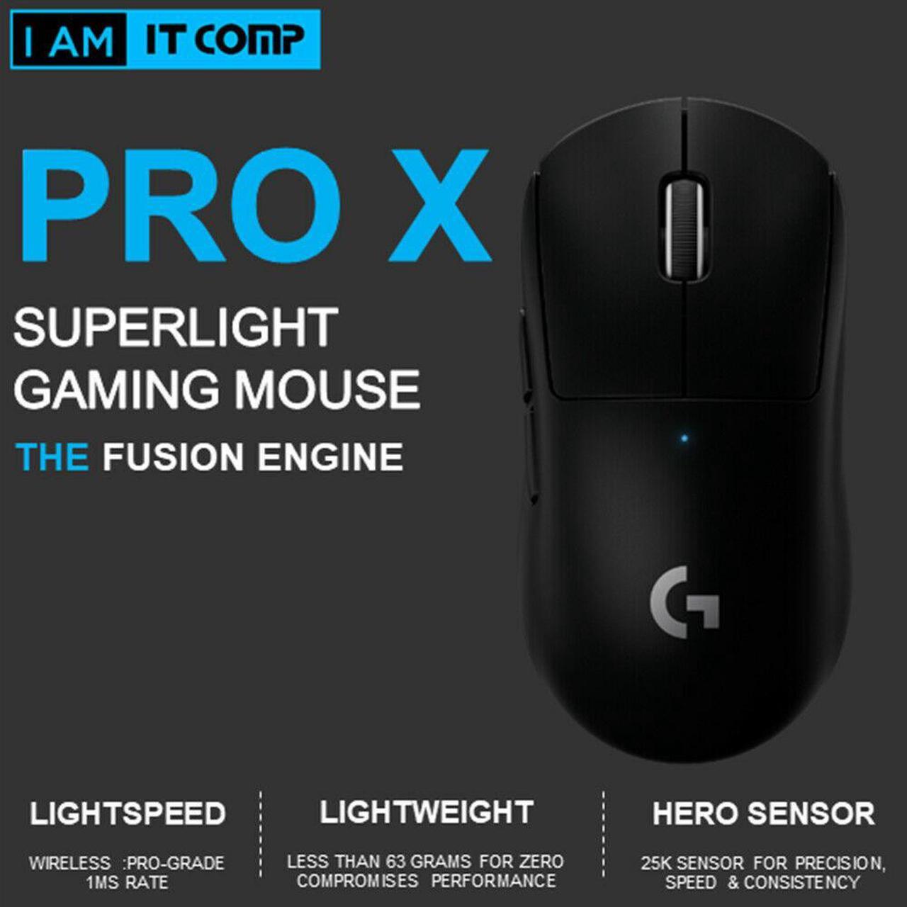 Alt view image 8 of 10 - Logitech G PRO X Superlight Lightspeed Wireless Optical Gaming Mouse with 5 Programmable Buttons, Hero 25K Sensor PC/Mac Compatible (910-005878) - Black