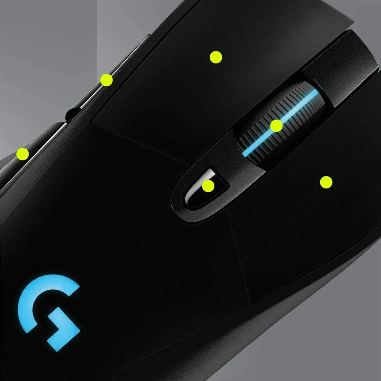 Alt view image 5 of 8 - Logitech G703 Lightspeed Wireless Optical Gaming Mouse 910-005638 with Hero 25K Sensor, Supports PowerPlay & Lightsync RGB Lighting - Black