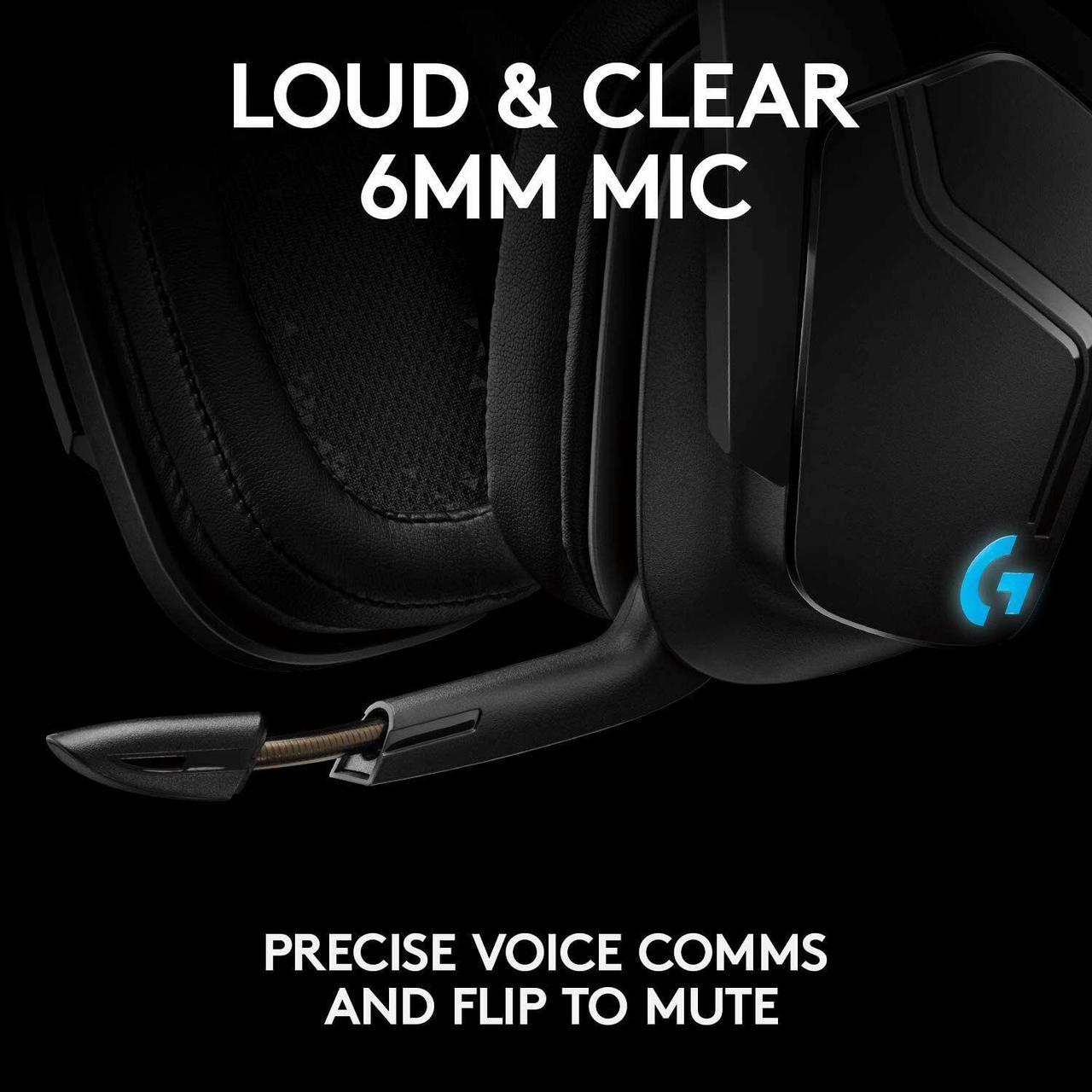 Alt view image 6 of 9 - Logitech G935 Wireless 7.1 Surround Sound RGB Lightsync Gaming Headset - Stereo - USB - Wired/Wireless - 20 Hz - 20 kHz (981-000742)