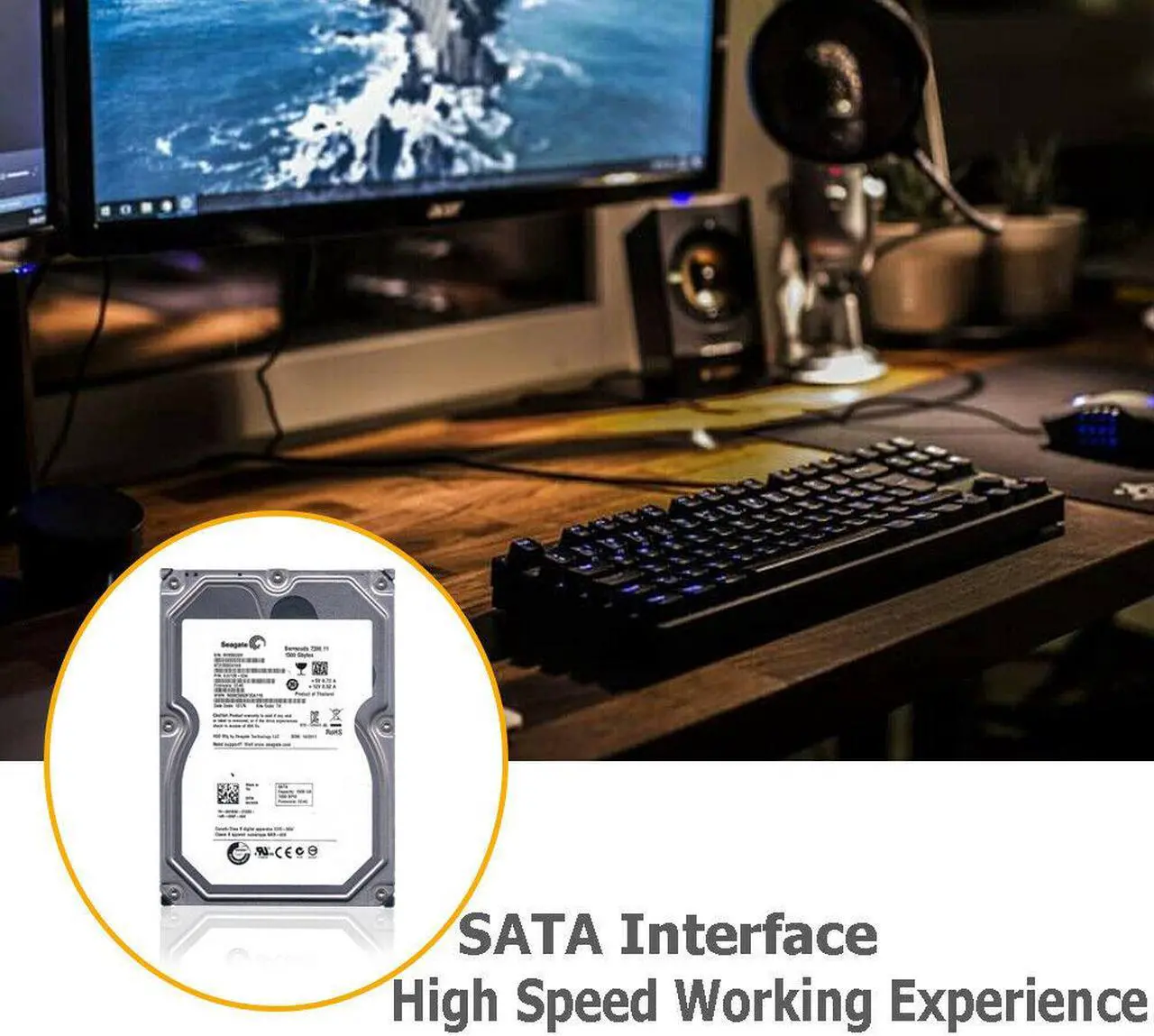 Alt view image 6 of 8 - Seagate Barracuda (SATA ) 3.5" Internal Hard Drive 1.5TB 7200rpm 32MB Cache 3Gb/s HDD for PC PN 9JU138-302, ST31500341AS