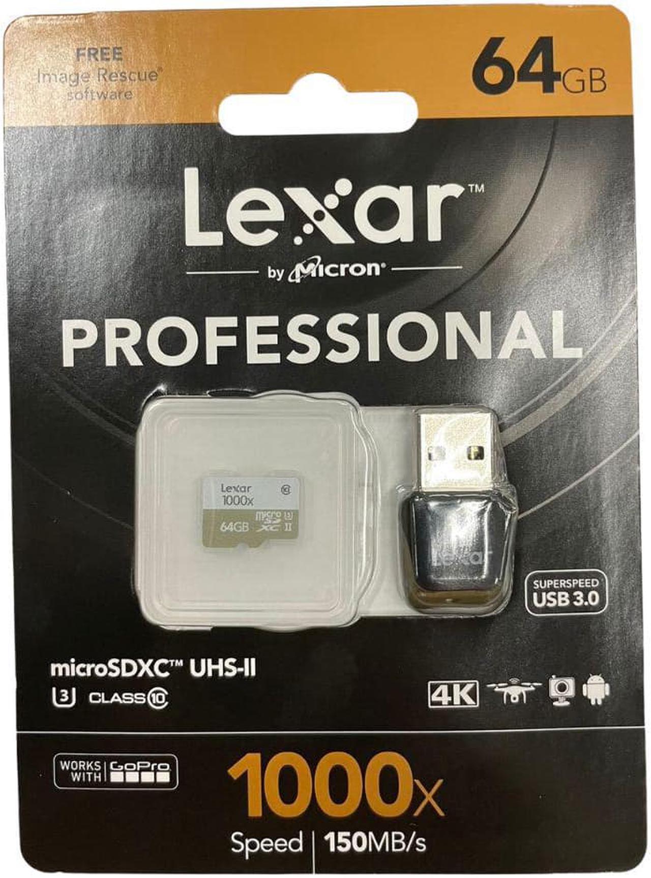 Alt view image 4 of 4 - Lexar Pro Professional 64GB UHS-II Class 10 microSDXC Memory Card 1000x USB 3 Reader (LSDMI64GCBEU1000R)