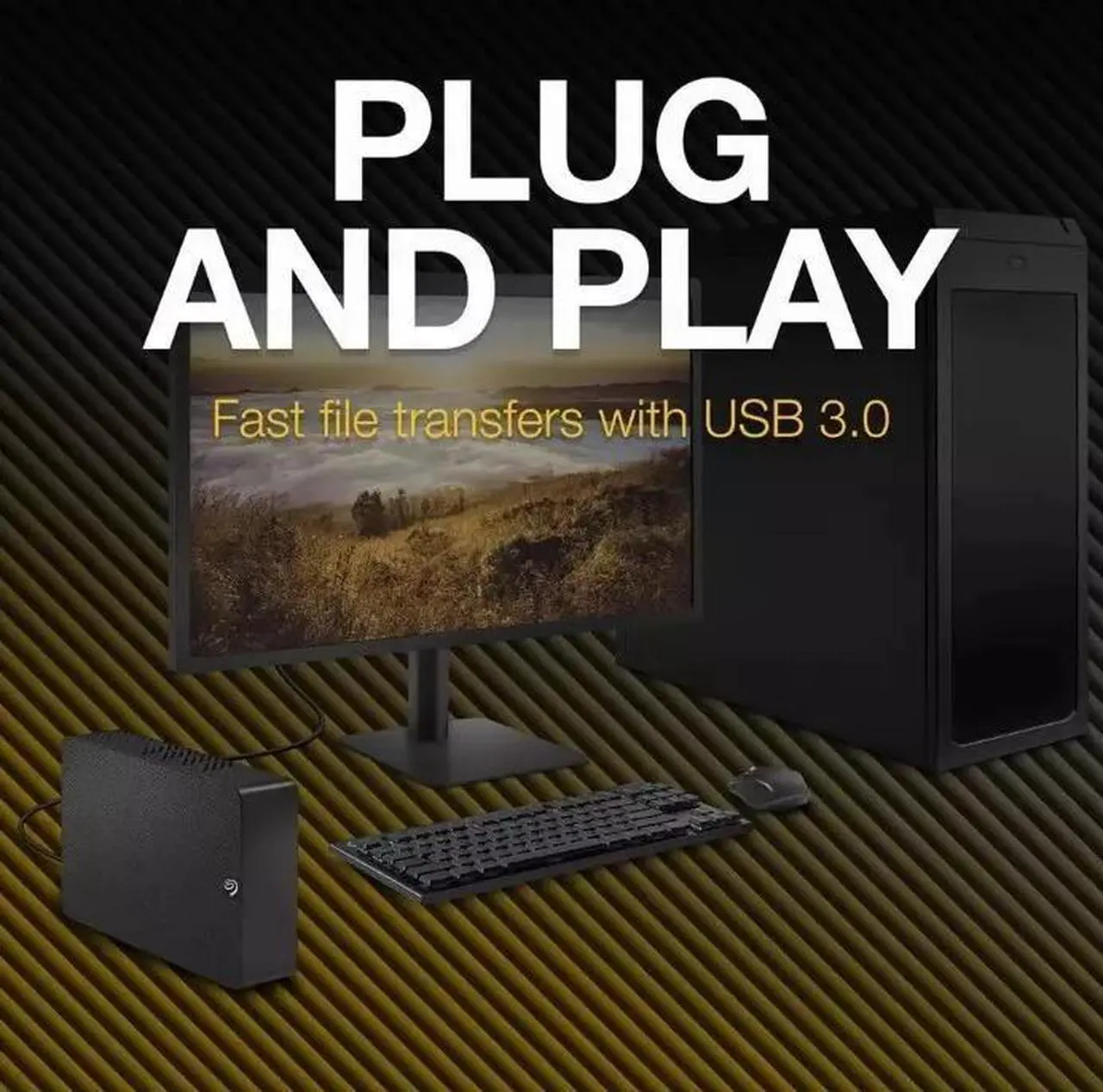 Alt view image 6 of 7 - Seagate Expansion Plus 8TB USB 3.0 Portable External HD, Black (STKR8000400)