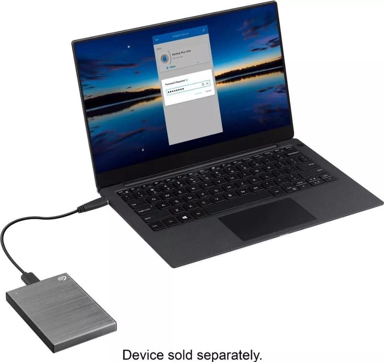 Alt view image 6 of 6 - Seagate Backup Plus Slim 1TB 2.5" USB 3.0 External Hard Drive STHN1000405, Gray