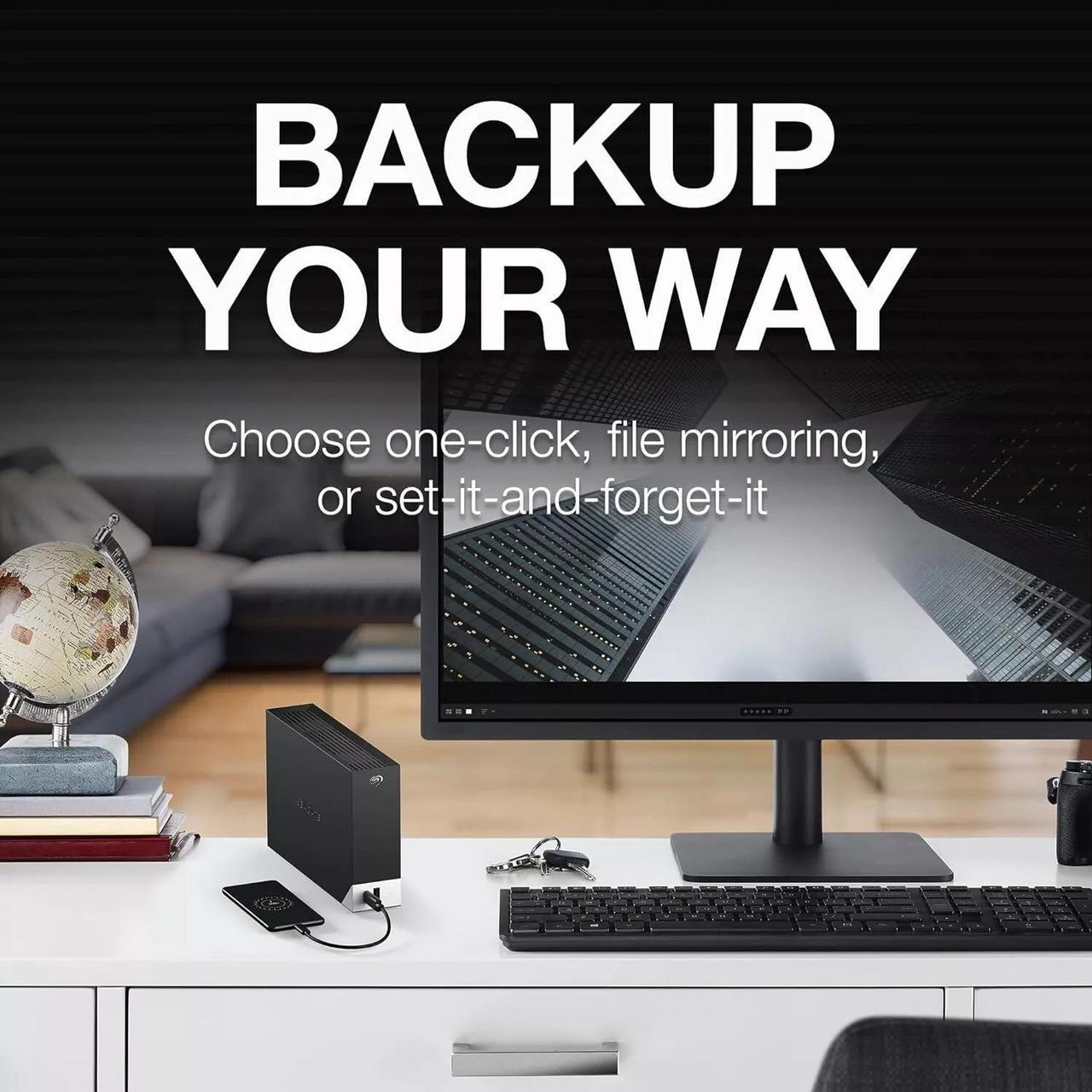 Alt view image 5 of 7 - Seagate One Touch Hub 8TB 3.5" USB 3.0 External Hard Drive Desktop STLC8000400