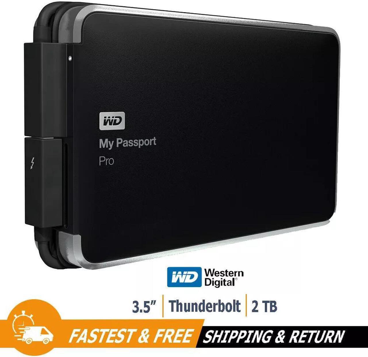 Main image of WD My Passport Pro Portable External Hard Drive 2TB Thunderbolt, WDBRMP0020DBK